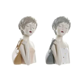 Figura Decorativa DKD Home Decor Mulher Cor de Rosa Branco 15 x 15 x 27,5 cm (2 Unidades) de DKD Home Decor, Adornos - Ref: S...