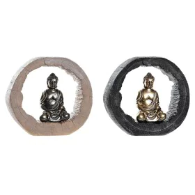 Decorative Figure DKD Home Decor Black Golden Buddha Oriental 20,8 x 6 x 18,5 cm (2 Units) by DKD Home Decor, Ornaments - Ref...