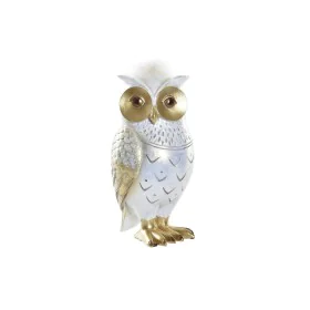 Figura Decorativa DKD Home Decor Branco Dourado Coruja 9 x 9 x 17 cm de DKD Home Decor, Adornos - Ref: S3030097, Preço: 11,72...