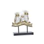 Statua Decorativa DKD Home Decor Tronco 24 x 9 x 26 cm Gufi Nero Dorato Bianco di DKD Home Decor, Soprammobili - Rif: S303010...