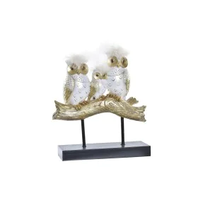 Figura Decorativa DKD Home Decor Tronco 24 x 9 x 26 cm Búhos Negro Dorado Blanco de DKD Home Decor, Adornos - Ref: S3030100, ...