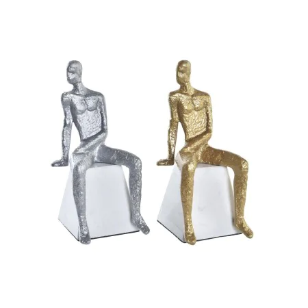 Figurine Décorative DKD Home Decor 11 x 12 x 28 cm Argenté Noir Blanc Homme (2 Unités) de DKD Home Decor, Objets de décoratio...