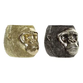 Deko-Figur DKD Home Decor 20 x 24,5 x 18,5 cm Silberfarben Gold Kolonial Gorilla (2 Stück) von DKD Home Decor, Ornamente - Re...