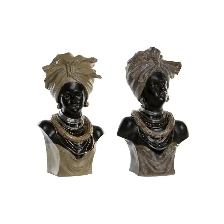 Decorative Figure DKD Home Decor Black Beige Colonial African Woman 22 x 15 x 37 cm (2 Units) by DKD Home Decor, Ornaments - ...