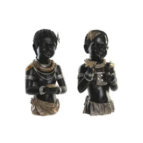 Figura Decorativa DKD Home Decor 20,5 x 18 x 35 cm Negro Colonial Africana (2 Unidades) de DKD Home Decor, Adornos - Ref: S30...