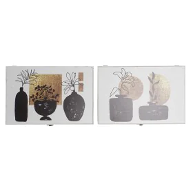 Tampas DKD Home Decor Vaso Madeira MDF 2 Unidades 46,5 x 6 x 31,5 cm de DKD Home Decor, Armários e prateleiras - Ref: S303033...