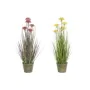 Decorative Plant DKD Home Decor 30 x 30 x 78 cm Pink Metal Yellow PVC (2 Units) by DKD Home Decor, Artificial Plants - Ref: S...