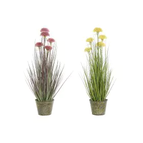 Decorative Plant DKD Home Decor 30 x 30 x 78 cm Pink Metal Yellow PVC (2 Units) by DKD Home Decor, Artificial Plants - Ref: S...