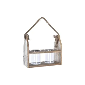 Vaso DKD Home Decor Transparente Natural Cristal Corda 28 x 12 x 22 cm de DKD Home Decor, Jarrões - Ref: S3031021, Preço: 16,...