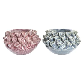 Vase DKD Home Decor Rose Turquoise Grès Fleur méditerranéen 20 x 20 x 13 cm 22 x 22 x 13 cm (2 Unités) de DKD Home Decor, Vas...