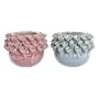 Vaso DKD Home Decor Rosa Turchese Gres Fiore Mediterraneo 17 x 17 x 13,5 cm 19 x 19 x 13,5 cm (2 Unità) di DKD Home Decor, Va...