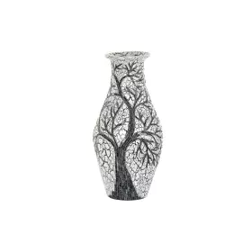 Vaso DKD Home Decor Árvore Branco Preto Branco/Preto Cristal Terracota 29 x 29 x 60 cm de DKD Home Decor, Jarrões - Ref: S303...