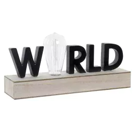 Decorazione luminosa DKD Home Decor World Nero Metallo Legno MDF 30 x 40 cm 34 x 8 x 16 cm di DKD Home Decor, Lampade con mot...