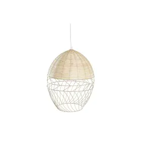 Deckenlampe DKD Home Decor Metall Weiß Hellbraun Rattan 50 W (30 x 30 x 38 cm) von DKD Home Decor, Deckenleuchten - Ref: S303...