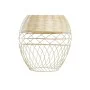 Candeeiro de teto DKD Home Decor Metal Branco Marrom claro Rotim 50 W (30 x 30 x 38 cm) de DKD Home Decor, Iluminação de teto...