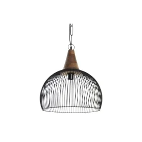 Suspension DKD Home Decor Naturel Noir Métal Bois 50 W 36 x 36 x 40 cm de DKD Home Decor, Plafonniers - Réf : S3031594, Prix ...