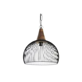 Suspension DKD Home Decor Naturel Noir Métal Bois 50 W 36 x 36 x 40 cm de DKD Home Decor, Plafonniers - Réf : S3031594, Prix ...