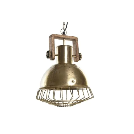 Suspension DKD Home Decor 31 x 31 x 48 cm Doré Marron Fer Bois de manguier 50 W de DKD Home Decor, Plafonniers - Réf : S30316...