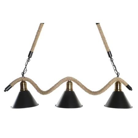 Suspension DKD Home Decor Naturel Noir Métal Corde 50 W (85 x 18 x 20 cm) de DKD Home Decor, Plafonniers - Réf : S3031623, Pr...