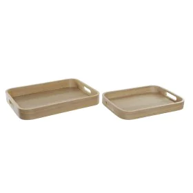 Snack tray DKD Home Decor Natural Scandinavian 40 x 30 x 5,5 cm (2 Units) by DKD Home Decor, Plates and dishes - Ref: S303173...