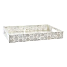 Tablett für Snacks DKD Home Decor Mosaik Weiß Perlmutt 30 x 20 x 4 cm Boho von DKD Home Decor, Teller und Schüsseln - Ref: S3...