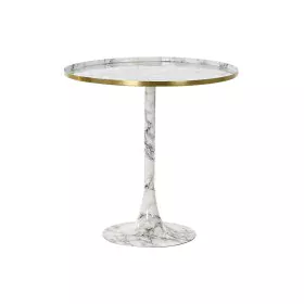 Mesa de apoio DKD Home Decor Dourado Alumínio Branco Mármore (51 x 51 x 51 cm) de DKD Home Decor, Jogos de móveis - Ref: S303...