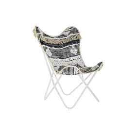 Chaise de jardin DKD Home Decor Blanc Noir Fer 74 x 65 x 90 cm de DKD Home Decor, Fauteuils - Réf : S3032024, Prix : 116,73 €...