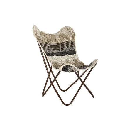 Chaise de jardin DKD Home Decor Noir Marron Coton Fer (74 x 65 x 90 cm) de DKD Home Decor, Fauteuils - Réf : S3032029, Prix :...