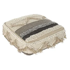 Cojín DKD Home Decor De suelo Rayas Marrón Poliéster Algodón (60 x 60 x 25 cm) de DKD Home Decor, Cojines - Ref: S3032031, Pr...