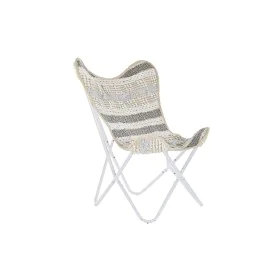 Garden chair DKD Home Decor Grey Cotton White Iron (74 x 65 x 90 cm) by DKD Home Decor, Armchairs - Ref: S3032034, Price: 116...