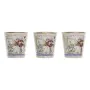 Conjunto de Vasos DKD Home Decor Cor de Rosa Dourado PVC Alumínio Shabby Chic 38 x 13 x 14 cm (3 Peças) de DKD Home Decor, Va...