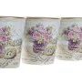 Blumentopfset DKD Home Decor Beige Rosa PVC Aluminium Shabby Chic 38 x 12 x 14 cm (3 Stücke) von DKD Home Decor, Töpfe - Ref:...