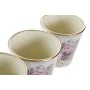 Set de Macetas DKD Home Decor Beige Rosa PVC Aluminio Shabby Chic 38 x 12 x 14 cm (3 Piezas) de DKD Home Decor, Macetas para ...