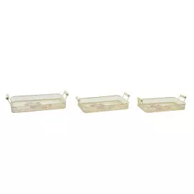 Juego de Bandejas DKD Home Decor Rosa Metal Aluminio 8 cm 40 x 21 x 8 cm (3 Unidades) de DKD Home Decor, Platos y fuentes - R...