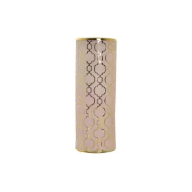 Jarrón DKD Home Decor 13,5 x 13,5 x 36 cm Porcelana Rosa Dorado Oriental Cromado de DKD Home Decor, Jarrones - Ref: S3032086,...