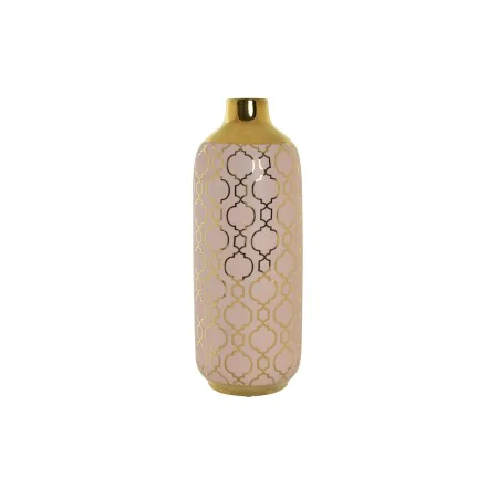 Vaso DKD Home Decor Porcelana Cor de Rosa Dourado Oriental (15 x 15 x 41,5 cm) de DKD Home Decor, Jarrões - Ref: S3032089, Pr...