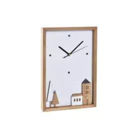 Relógio de Parede DKD Home Decor Branco Castanho Madeira Casas Urbana 20 x 4 x 30 cm de DKD Home Decor, Relógios de parede - ...