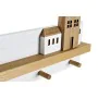 Appendiabiti da parete DKD Home Decor Legno Case Città 40 x 4 x 17 cm di DKD Home Decor, Appendiabiti a parete - Rif: S303209...