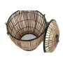 Lot de paniers DKD Home Decor Noir Naturel Métal Rotin 48 x 48 x 55 cm (2 Unités) de DKD Home Decor, Boîtes - Réf : S3032170,...