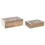 Boîte à bijoux DKD Home Decor Marron Bois de manguier 25 x 17 x 9 cm Brun foncé (2 Unités) de DKD Home Decor, Organiseurs de ...