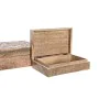 Boîte à bijoux DKD Home Decor Marron Bois de manguier 25 x 17 x 9 cm Brun foncé (2 Unités) de DKD Home Decor, Organiseurs de ...