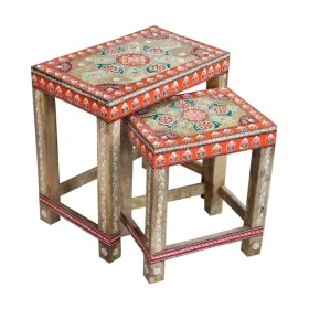 Jeu de 2 tables DKD Home Decor Multicouleur Naturel 45 x 30 x 45 cm 45 x 28,5 x 46 cm de DKD Home Decor, Tables - Réf : S3032...