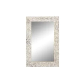 Espelho de parede DKD Home Decor Natural Branco Madeira de mangueira (76,5 x 3 x 122 cm) de DKD Home Decor, Espelhos de pared...