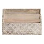 Contenitore per Sistemare Multiuso DKD Home Decor Bianco Naturale Legno di mango 32 x 13 x 21 cm 33 x 12 x 21 cm Fogli (12 Un...