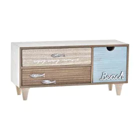 Jewelry box DKD Home Decor 34 x 13 x 16 cm Wood Brown Turquoise by DKD Home Decor, Wardrobe Jewellery Organisers - Ref: S3032...