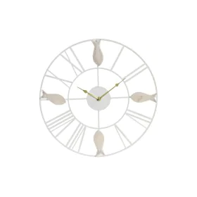 Wall Clock DKD Home Decor 39 x 3,5 x 39 cm Metal Brown White MDF Wood Mediterranean Fish by DKD Home Decor, Wall Clocks - Ref...