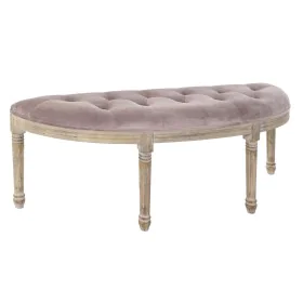 Banquette DKD Home Decor Naturel Rose Polyester Velours Bois d'hévéa (125 x 43 x 48 cm) de DKD Home Decor, Chaises - Réf : S3...