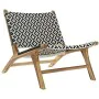 Armchair DKD Home Decor Natural Teak Black White PVC (65 x 80 x 68 cm) by DKD Home Decor, Armchairs - Ref: S3032619, Price: 2...