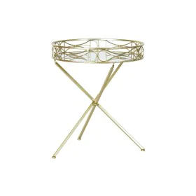 Mesa de apoio DKD Home Decor Espelho Dourado Metal (48,5 x 48,5 x 58,5 cm) de DKD Home Decor, Jogos de móveis - Ref: S3032724...