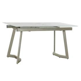 Mesa de Jantar DKD Home Decor Cristal Dourado Metal Branco (140 x 80 x 76 cm) de DKD Home Decor, Jogos de móveis - Ref: S3032...